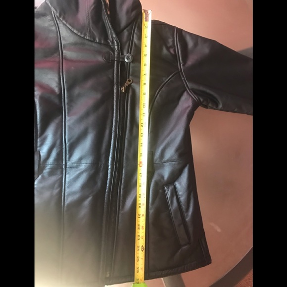 NWOT Wilson’s Black Leather & Leopard Coat - Picture 2 of 8